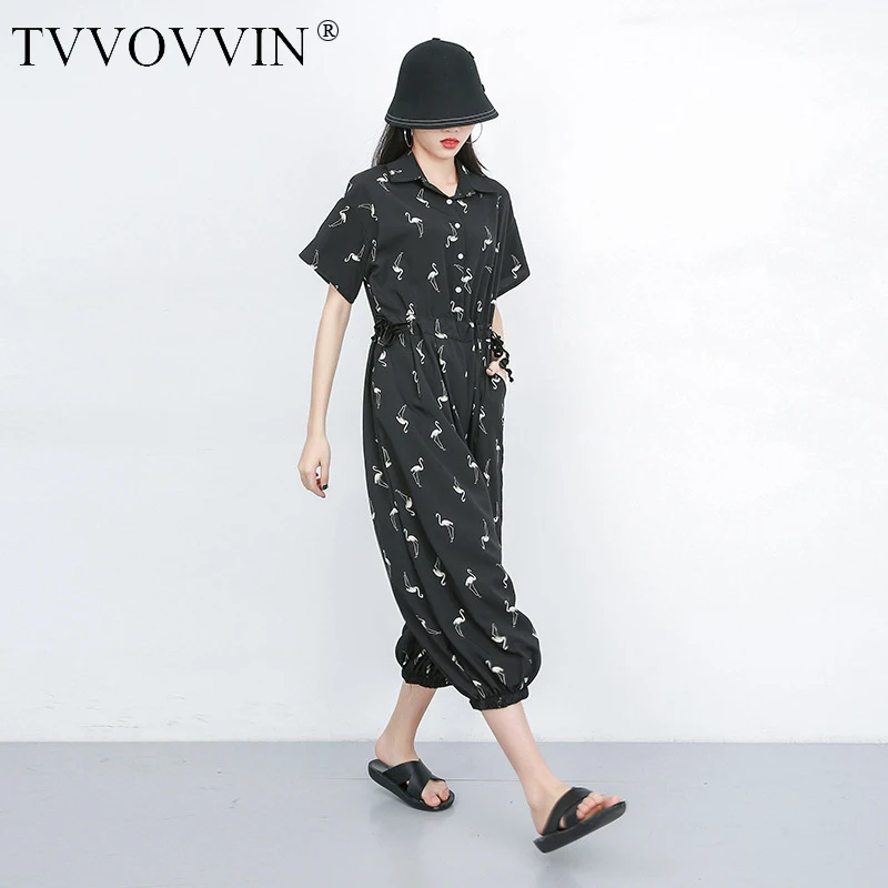 Tvvovvwin новые весенне-летние шорты с завышенной талией и карманами с принтом стежка Большие размеры свободные штаны женский комбинезон Мода Tide AS561