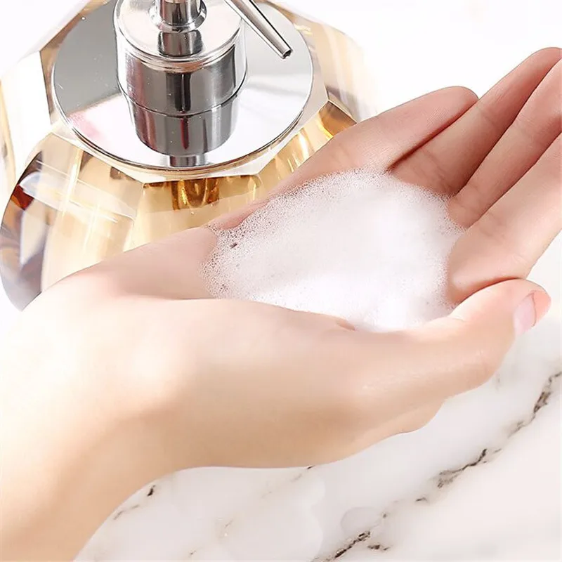 Bathroom Accessories Set Crystal Glass Soap Dispenser & Dish Gargle Cup Cotton Swab Box Tray Wedding Gifts Birthady Presents