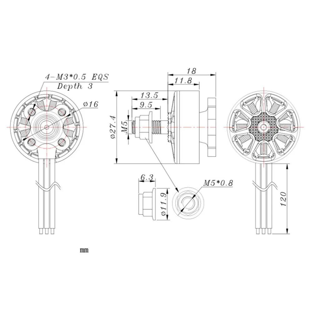 SUNNYSKY E-R2205 3-4S 2500KV CW/CCW бесщеточный двигатель для радиоуправляемого дрона FPV гоночный Квадрокоптер планер самолет