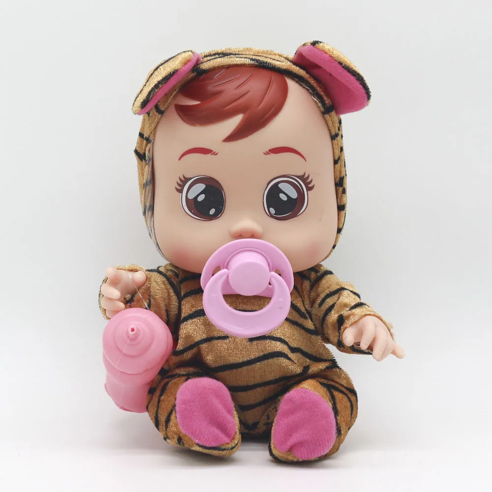 Stripe Плач младенец кукла сюрприз слезы кукла любовь плач волосы звук играть дом Девочка Рождественский подарок 3D силиконовая кукла Inteiro реалистиста - Цвет: Stripe