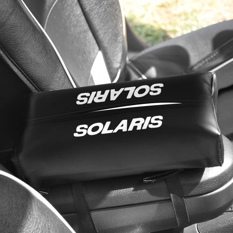 Автомобильная коробка для салфеток для hyundai Solaris из искусственной кожи, автомобильная коробка для салфеток, держатель для салфеток, солнцезащитный козырек, подвесная коробка для хранения, аксессуары для автомобильных сидений