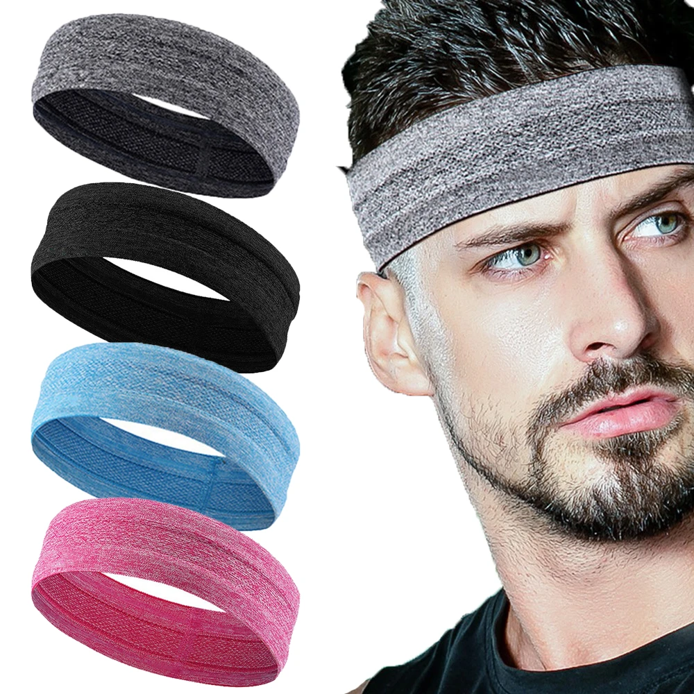 Unisex Stretch Headband Sport Sweat Sweatband Yoga Gym Hair Head Band Lssed 