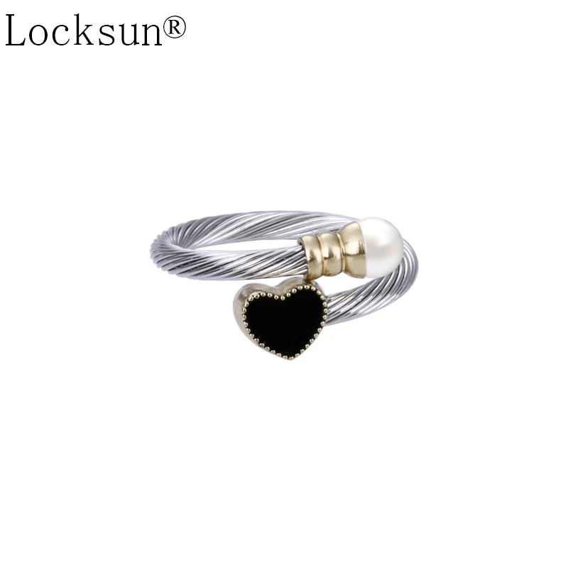 Locksun новые женские открытые кольца 585 розовое золото Тонкий жемчуг модные
