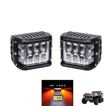 

4 Inch LED Work Light Bar Side Shooter Combo Beam White+Yellow Driving Offroad