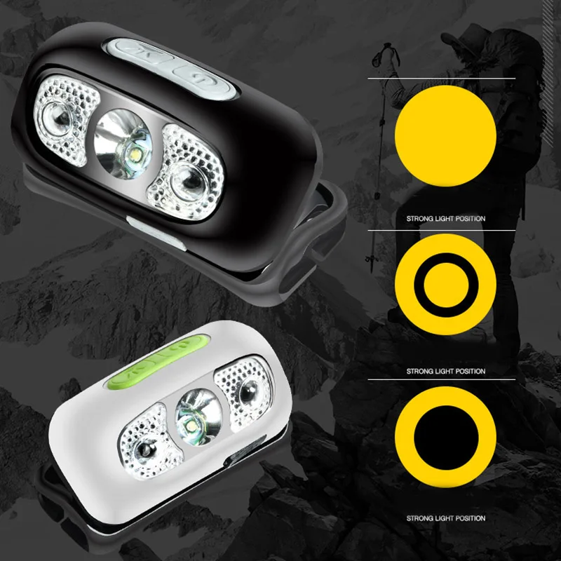 

2019 USB Rechargeable LED Headlamp Flashlight Torch Sensor Waterproof Headlight for Fishing Camping Cycling Mountaineering