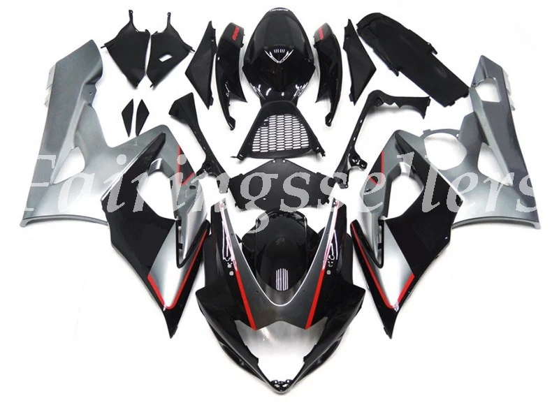 Injection Molding New ABS Motorcycle Fairings kit Fit For Suzuki GSX-R1000 2005 2006 gsxr1000 05 06 Fairings Burnt Orange Black - Цвет: Black and Silver