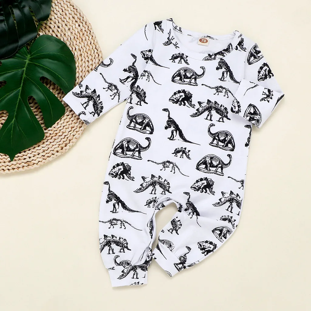 Newborn Romper For Infant Fashion Baby Boys Girls Clothes Cute Cartoon Dinosaur Jumpsuit Romper Playsuit Outfits roupa menina