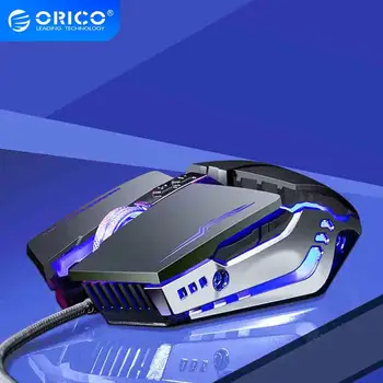 

ORICO Macro Game Mouse LED 150cm braided Wired Gaming Mouse for PC Computer Laptop Mice Adjustable 3200 4 DPI Mouse Gamer