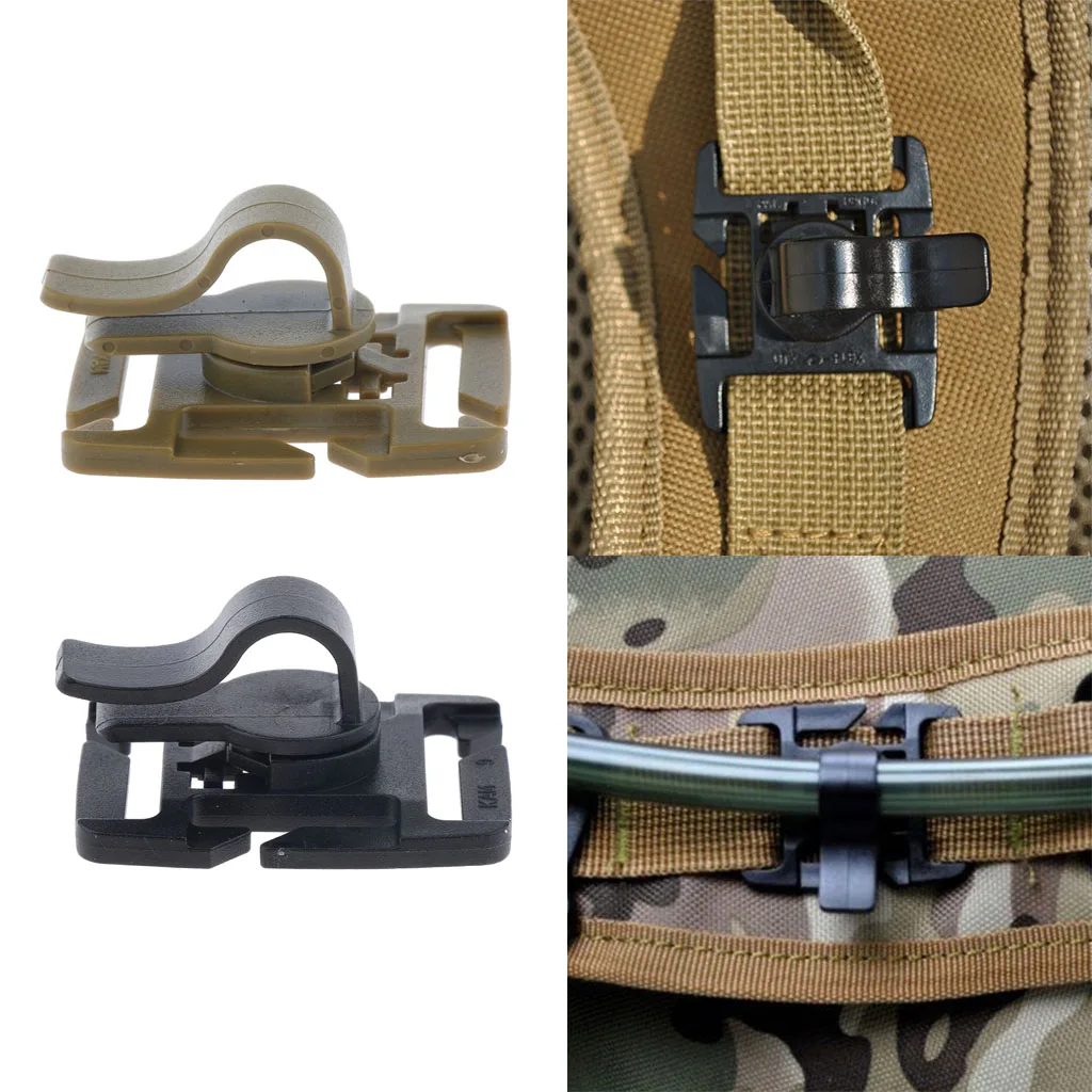 1 x Plastic Hydration Tube Clips Tactical Military Hydration Tube Clips Rotatable Water Bladder Tube Clip