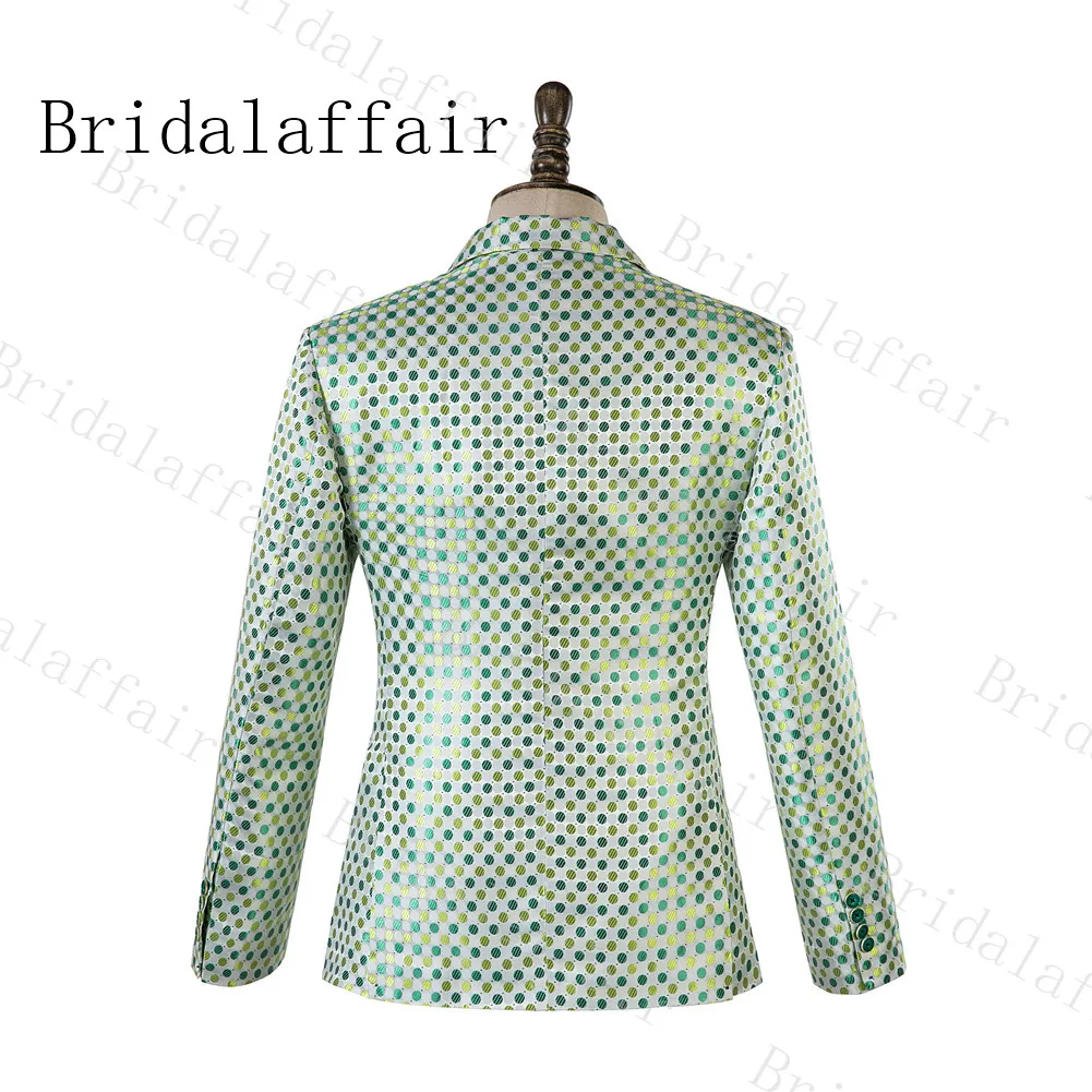 Костюм Bridalaffair Homme, модный заостренный лацкан, мужской свадебный костюм в горошек, смокинг, Мальчишник, костюмы для жениха, смокинги