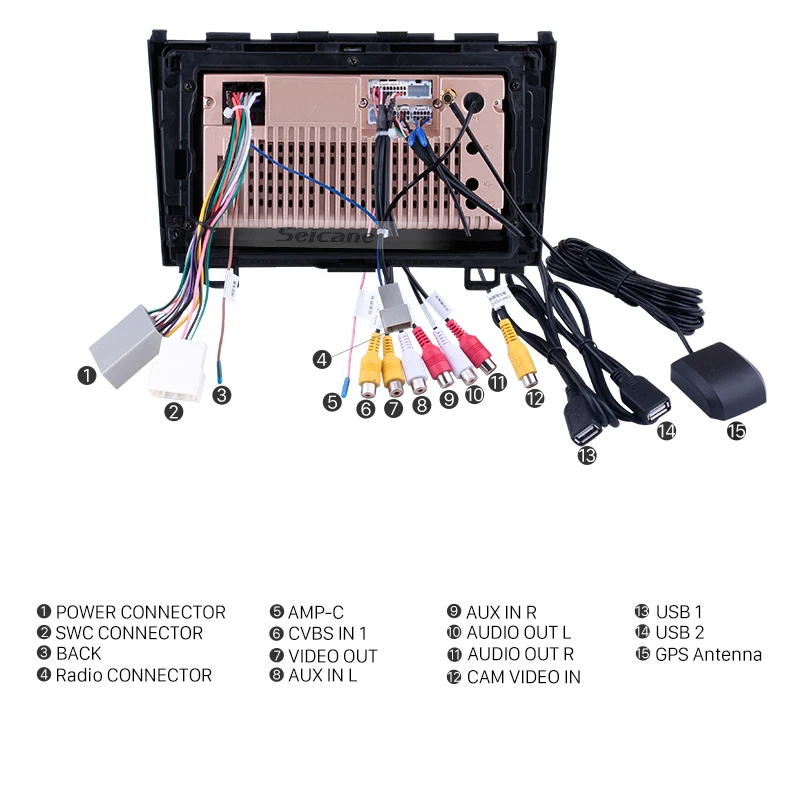 Sale Seicane 9" Touchscreen 2din Android 9.0 Radio GPS multimedia player for 2006 2007-2011 Honda CRV support OBD2 Rearview Camera 5