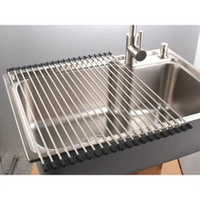 Kitchen Drainer Rack Magic Rolling Rack Kitchenware Drain Vegetable Fruit  Spoon Filter Shelf Strainer Kitchen Tools Accessories