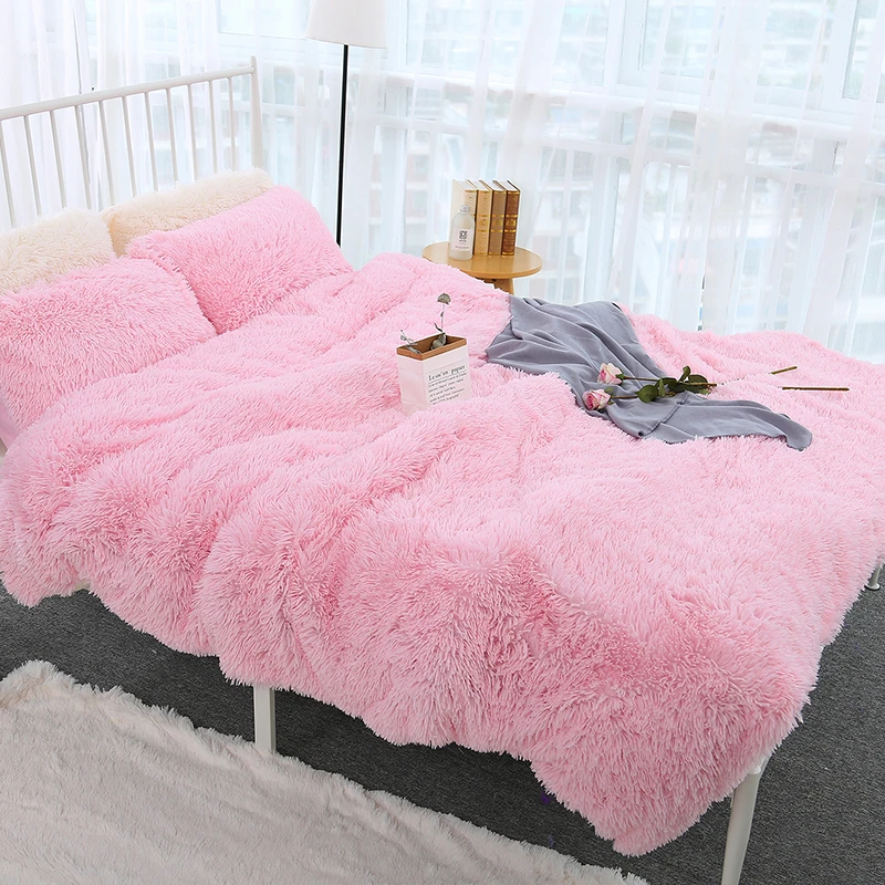 Large Size Comfortable Plush Blanket For Bed Living Room Super Soft Fur Throw Blanket Sofa Cover Warm Bedding Sheet 200x230cm