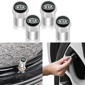 

4 Pieces Silver Metal Car Tire Valve Core Cover Cap for KIA K2 K3 K5 Sorento Sportage R Rio Soul Automobile Wheel Accessories