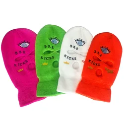Eye Holes Ski Face Mask Balaclava Warm Beanies Personalized Embroidery Party Mask Winter Hats for Women