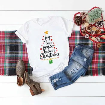 

JOY Merry Christmas Clothes men t shirts Christmas Tree Print Tshirt Men Cotton Streetwear Fantastic Design Tops Novelty Tees