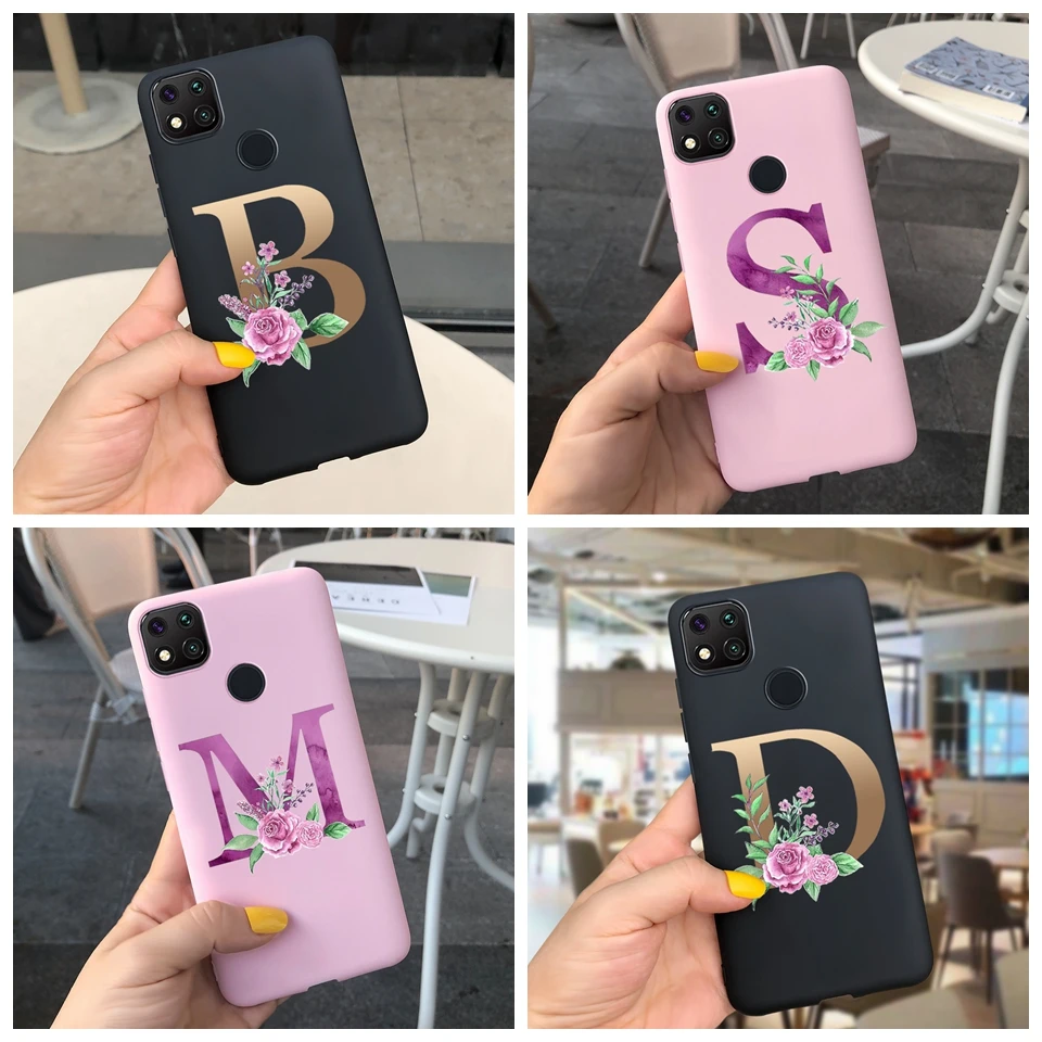Cover Posteriore In Silicone Morbido 26 Lettere Per Apple Iphone 7 8 7 Plus 8 Plus Custodia Per Telefono Con Fiore Rosa Per Iphone 8 Plus 7 Plus 8 7 C
