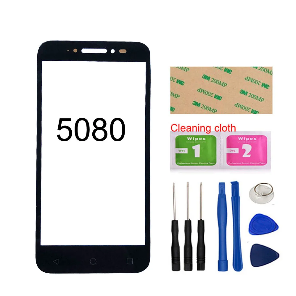 Переднее стекло для Alcatel OT5049 5086 для Alcatel Shine Lite 5080X 5080Q 5080A переднее внешнее стекло(без сенсорного экрана - Цвет: 5080 Black Tools