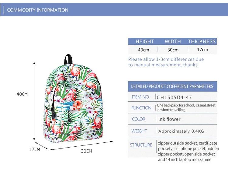 Цветочный рюкзак Фламинго Цветочные школьные сумки для девочек-подростков Книга сумка Симпатичные Рюкзаки для детей школьный