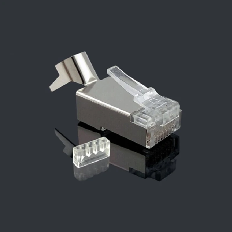 Rj45 разъем Rj 45 Ethernet Кабельный разъем Cat7 Cat6A 8P8C Stp экранированный Cat 7 сетевые терминалы 1,3 мм 50 шт
