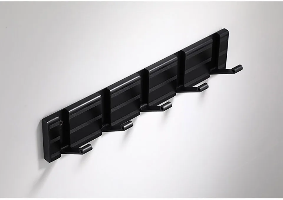 Wall Hook Hanger Foldable Hook Wall Hook Hook Coat Hanger Coat Rack Creative Hanging Bag Invisible Porch Door Back/Black