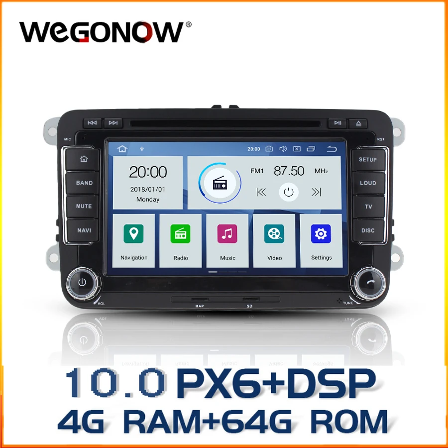 PX6 DSP HD IPS 8 ''Android 10 4G 64G радио BT карта Wifi TPMS автомобильный DVD GPS плейер для VW POLO GOLF