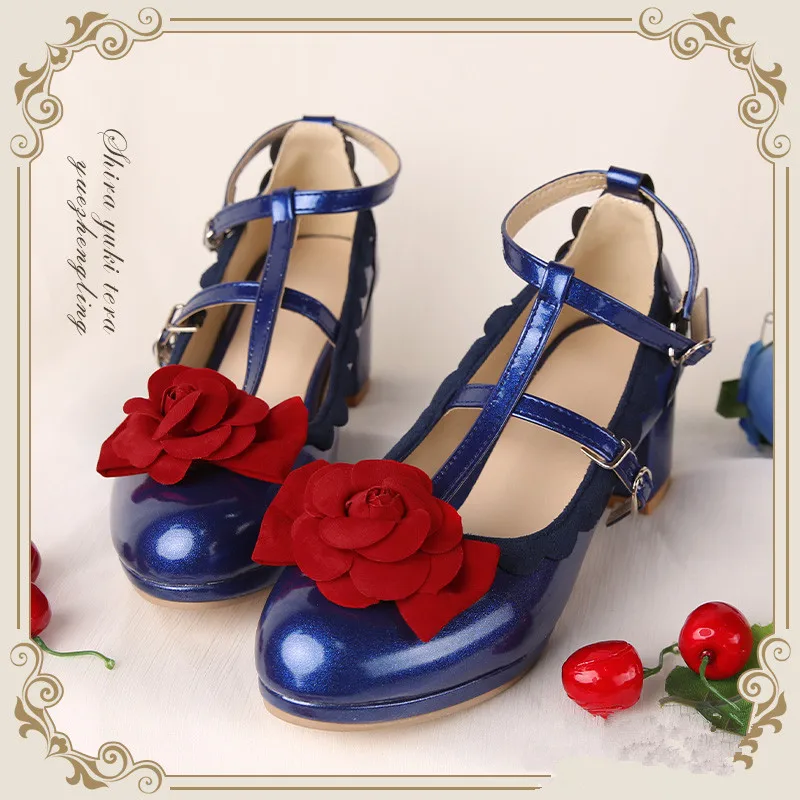 shoes VOCALOID Vsinger Yuezheng Ling Белый Снег Женский костюм для косплея Роза Лолита платье наборы синий наряды Рождественский подарок для девочек - Цвет: shoes
