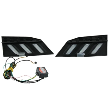 

NEW-2Pcs for Honda Civic 2019 with Yellow and Blue 3-Color Special Car Daytime Running Lights