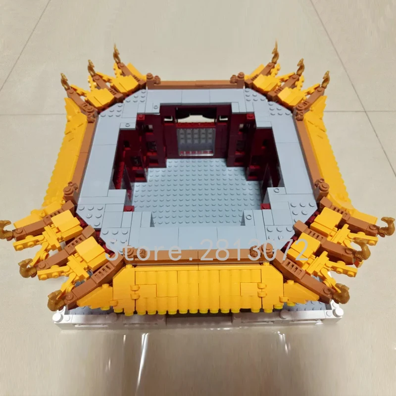Xb01024 уличный вид архитектура китайская желтая башня 6794 шт строительные блоки кирпичи игрушки