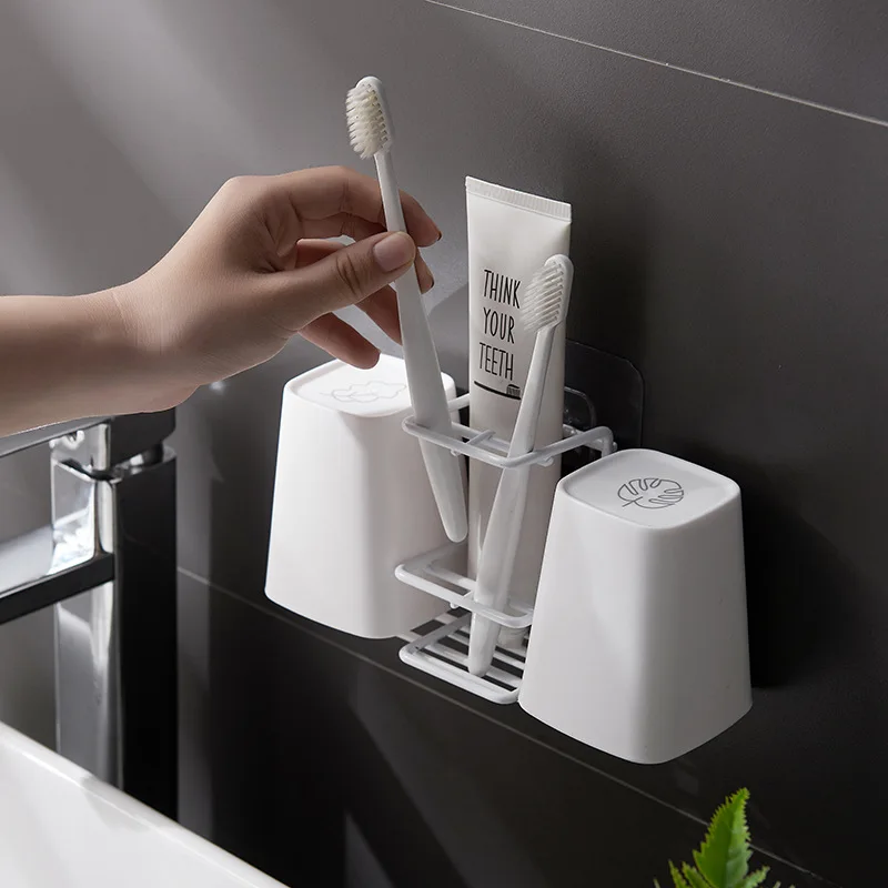 

Toothbrush Holder Bathroom Accessory Set Black Metal Wall Shelf Drying Rack WC Toilet Organizer Hanging Gadgets For Convenience