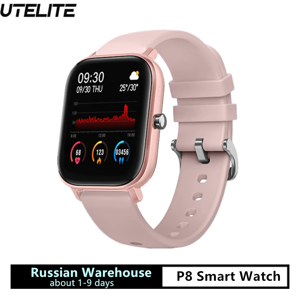 UTELITE P8 Smart Men Women Heart Rate Customize Faces Full Touch HD Screen Band iPhone Huawei Xiaomi PK GTS|Smart Watches| - AliExpress