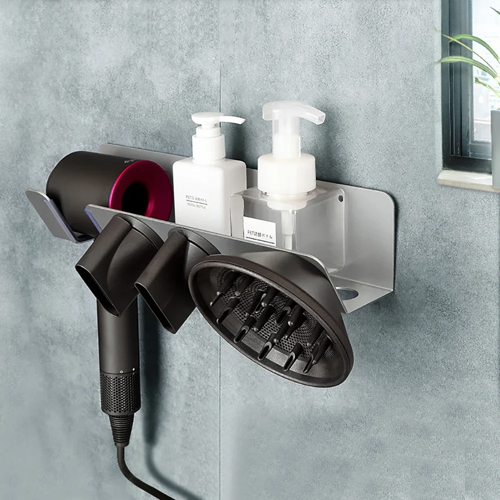 Углеродистая сталь Магнитная ванная комната фен держатель для Dyson настенный стеллаж