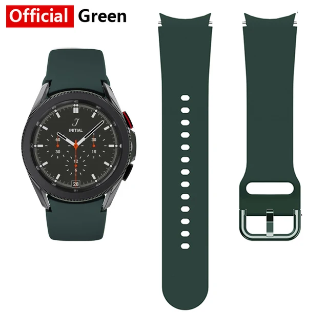 20mm watch Band For Samsung Galaxy Watch 4 classic 46mm 42mm smartwatch Silicone Sports Bracelet Galaxy Watch 4 44mm 40mm Strap official Green
