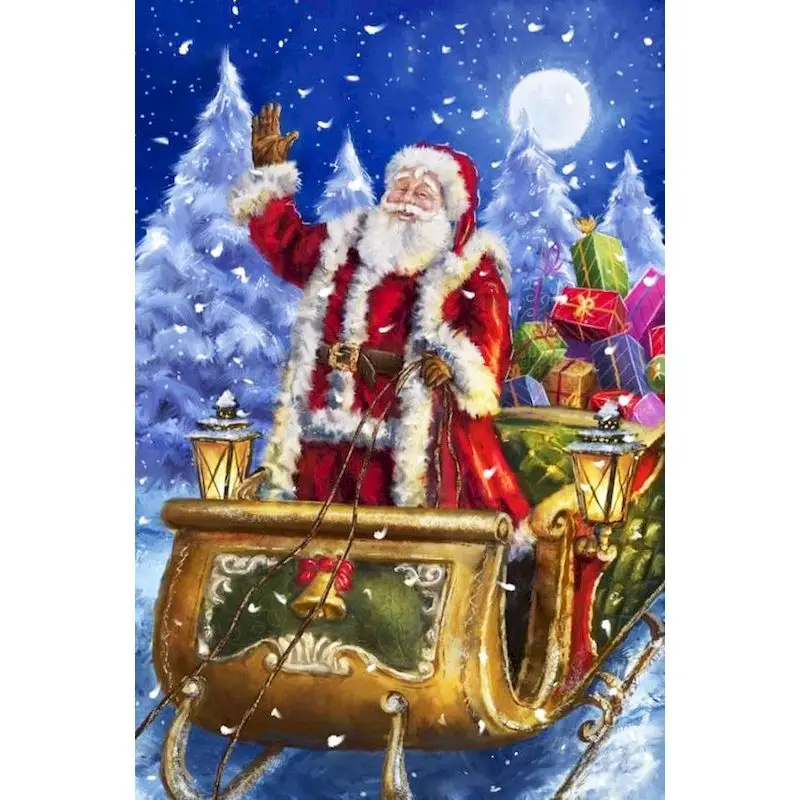 

GATYZTORY Frame Santa Sleigh DIY Painting By Numbers Landscape Paint By Numbers For Home Wall Art Picture Christmas Gift
