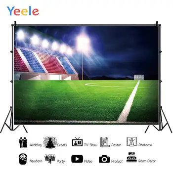 

Yeele Soccer field Light Green Lawn View Photography Backdrops Personalized Party Wall Photographic Backgrounds For Photo Studio