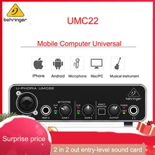Behringer umc22/umc202hd/um2 gravação ao vivo placa de som externo usb computador móvel universal ajuste fino conjunto