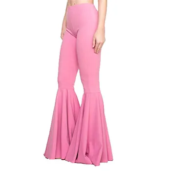 

2020 European and American ladies' new slim solid color flared pants 801