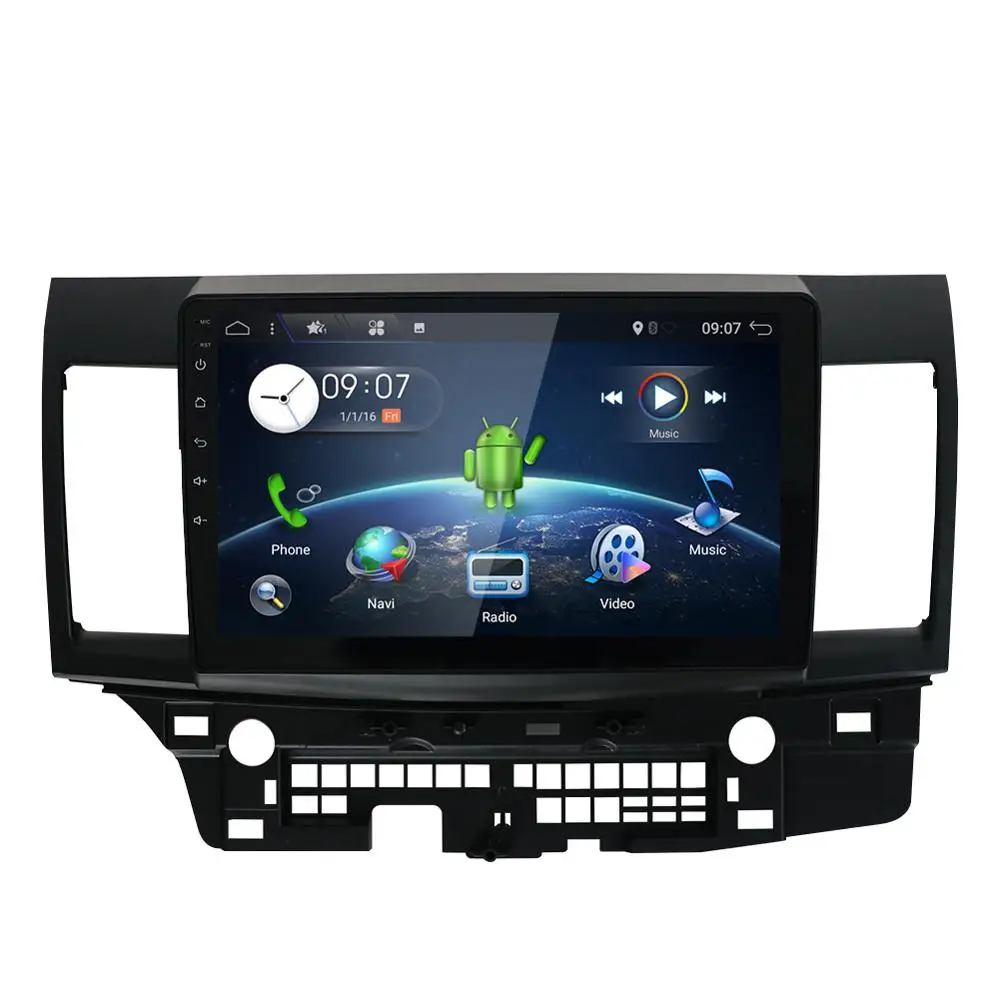 Bosion Android 9,0 автомобильный DVD для MITSUBISHI LANCER 10,1 дюймов 2 DIN 3g/4G gps Радио Видео плеер с емкостным 2007- 9 x