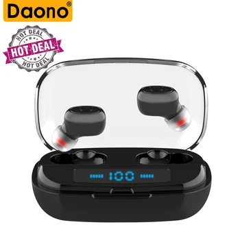 

TWS V5.0 Bluetooth Earphone Stereo Bass Wireless Earphones with 3000mAh Charging Bin Dual Mic Bluetooth Headphones Power Bank