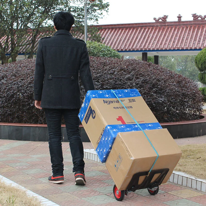 Folding Collapsible Hand Truck Luggage Trolley Carts with Telescoping Handle, Portable Lightweight Aluminum Aloy Hand Truck