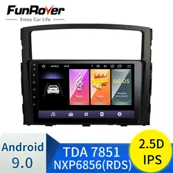 Funrover автомобилей радио мультимедиа 9 "2 din навигации плеер для MITSUBISHI Pajero V97 V93 2006-2015 Головной блок GPS навигационная система, стереомагнитола fm