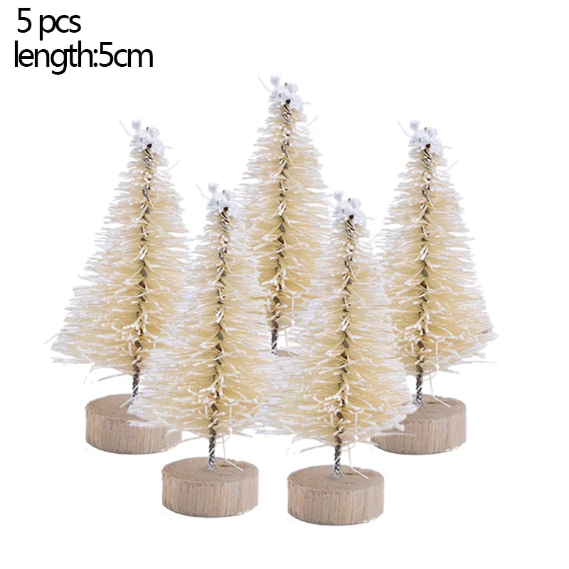 5cm beige 5 шт. 5 размер искусственная декорированная Мини Рождественская елка Рождественское украшение елка Рождественская мини поддельная елка новогодний декор Navidad - Цвет: 5cm beige