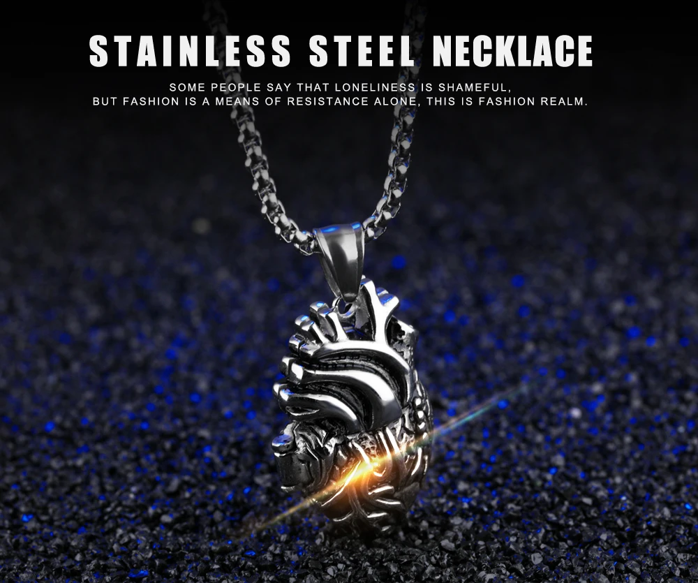(23mm*35mm)  Open Anatomical Organ Heart Pendant Necklace for Men Stainless Steel Urn for Memorial Locket Necklace Chain 21.6 in 2