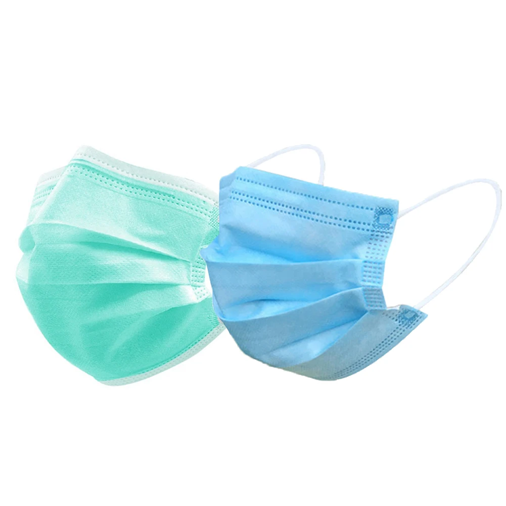

150Pcs Disposable Mask Children's Masks Daily Protective Mask Non-Woven Melt Blown Three-Layer Mask(Non-Medical)(Blue+Green)