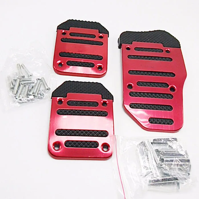 3 шт. Нескользящие алюминиевые накладки на педали для автомобиля с ручным