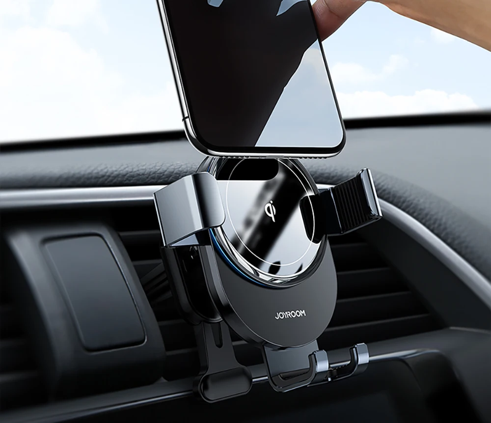 Joyroom Car Phone Holder wireless charger 15W Qi Wireless Charger Car Mount Intelligent Infrared for Air Vent Mount For iPhone