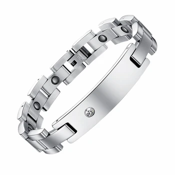 

Simple Ochre Titanium Steel Jewelry with Magnet Health Couple Titanium Steel Bracelet