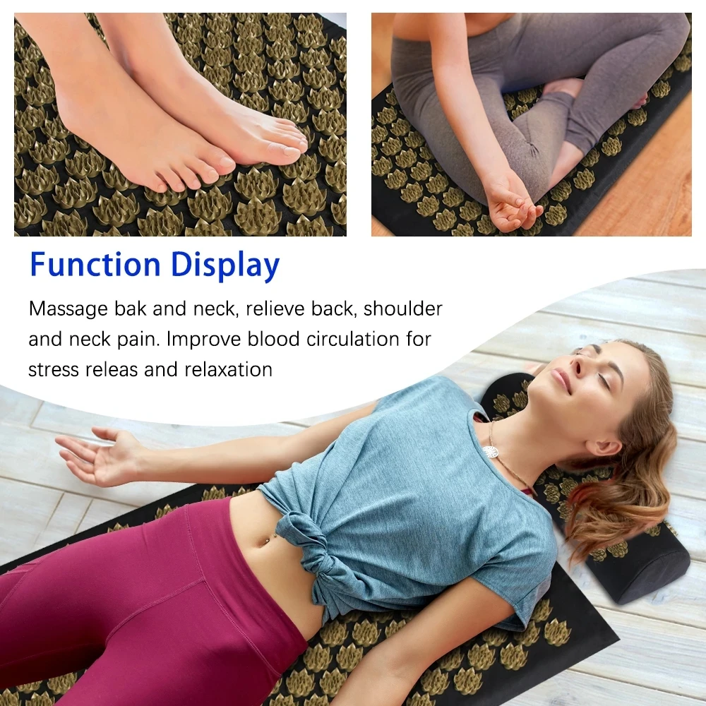 Pranamat Eco Lotus Spike Mat Acupuncture Massage Cushion Kuznetsov's Applicator for Neck Foot Back Yoga Acupressure Massage Mat - Image 6