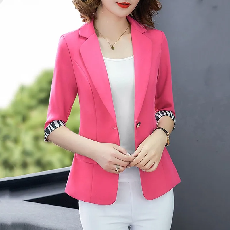 Real shot small suit female jacket new autumn clothing West decoration casual seven-point sleeve women's jacket