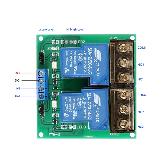 Modulo Relè 2 Canali DC 12V Con Fotoaccoppiatore - Controllo Alto/Basso Livello, Carico 250V/10A - Foto 9